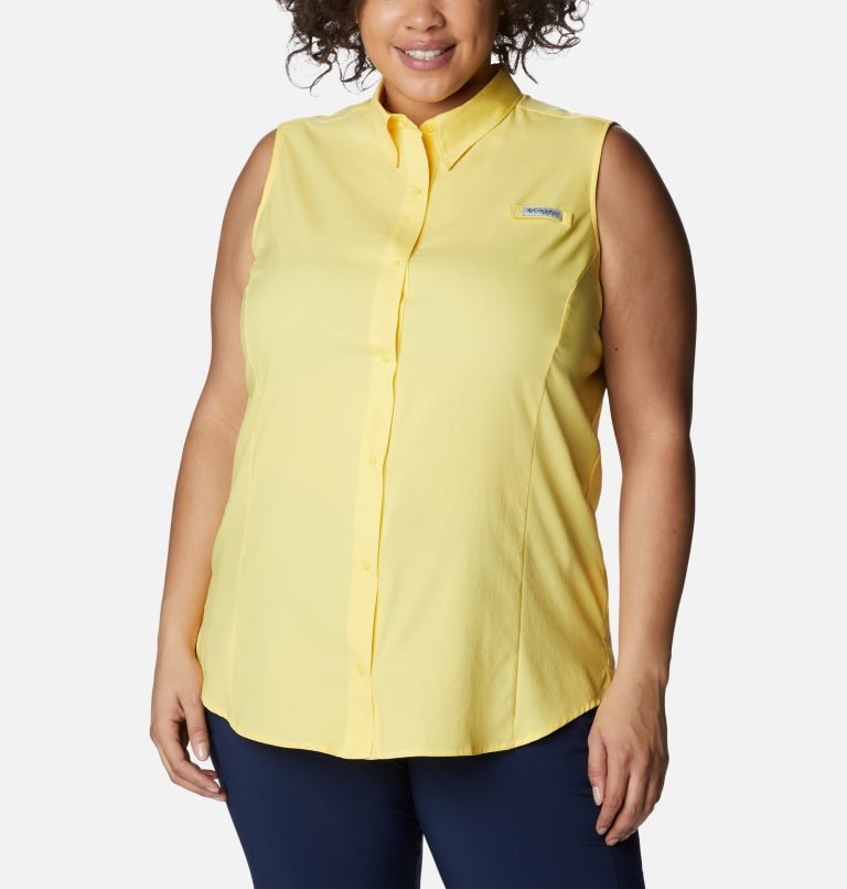 Columbia PFG Tamiami Ermeløse Skjorte Dame Gul | Plus Size 50613P